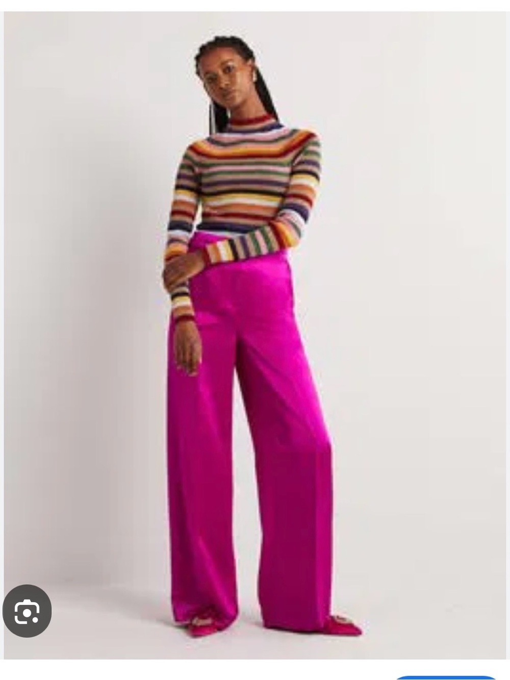 Boden Wide-Leg Trousers in Vibrant Magenta